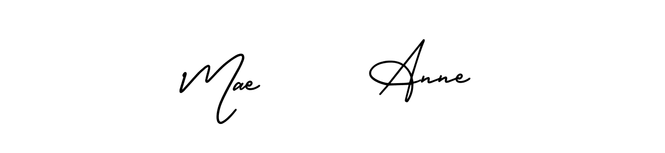 Mae      Anne stylish signature style. Best Handwritten Sign (AmerikaSignatureDemo-Regular) for my name. Handwritten Signature Collection Ideas for my name Mae      Anne. Mae      Anne signature style 3 images and pictures png