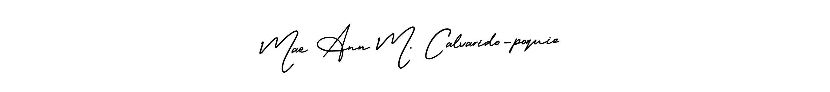It looks lik you need a new signature style for name Mae Ann M. Calvarido-poquiz. Design unique handwritten (AmerikaSignatureDemo-Regular) signature with our free signature maker in just a few clicks. Mae Ann M. Calvarido-poquiz signature style 3 images and pictures png