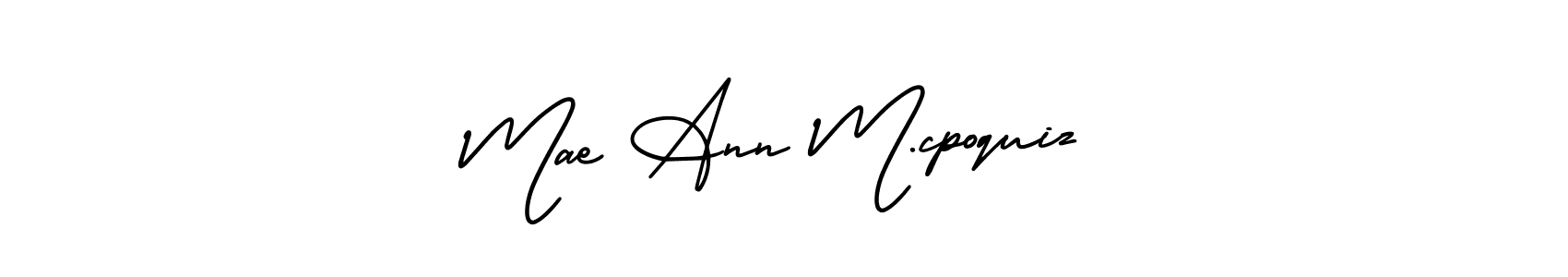 Make a beautiful signature design for name Mae Ann M.cpoquiz. With this signature (AmerikaSignatureDemo-Regular) style, you can create a handwritten signature for free. Mae Ann M.cpoquiz signature style 3 images and pictures png