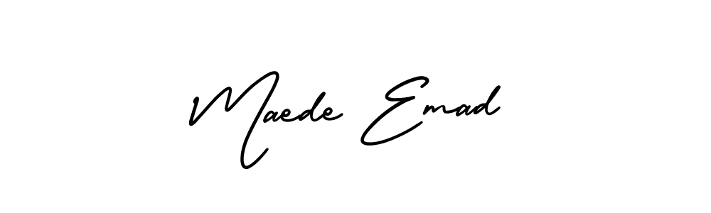 Make a beautiful signature design for name Maede Emad. With this signature (AmerikaSignatureDemo-Regular) style, you can create a handwritten signature for free. Maede Emad signature style 3 images and pictures png