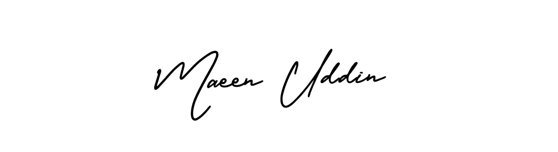 This is the best signature style for the Maeen Uddin name. Also you like these signature font (AmerikaSignatureDemo-Regular). Mix name signature. Maeen Uddin signature style 3 images and pictures png