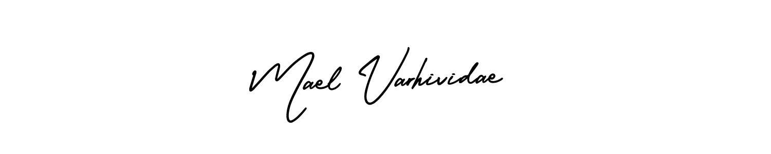 This is the best signature style for the Mael Varhividae name. Also you like these signature font (AmerikaSignatureDemo-Regular). Mix name signature. Mael Varhividae signature style 3 images and pictures png
