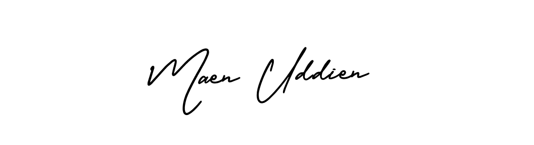 Create a beautiful signature design for name Maen Uddien. With this signature (AmerikaSignatureDemo-Regular) fonts, you can make a handwritten signature for free. Maen Uddien signature style 3 images and pictures png