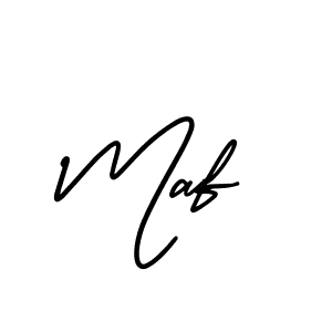 Use a signature maker to create a handwritten signature online. With this signature software, you can design (AmerikaSignatureDemo-Regular) your own signature for name Maf. Maf signature style 3 images and pictures png