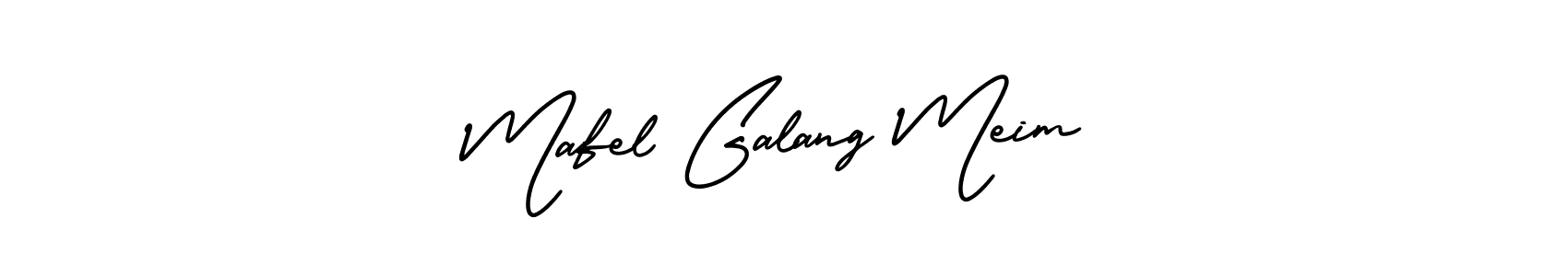 Similarly AmerikaSignatureDemo-Regular is the best handwritten signature design. Signature creator online .You can use it as an online autograph creator for name Mafel Galang Meim. Mafel Galang Meim signature style 3 images and pictures png