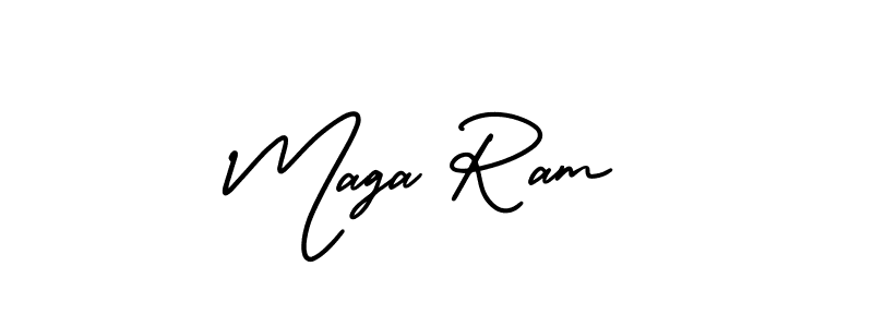 Maga Ram stylish signature style. Best Handwritten Sign (AmerikaSignatureDemo-Regular) for my name. Handwritten Signature Collection Ideas for my name Maga Ram. Maga Ram signature style 3 images and pictures png