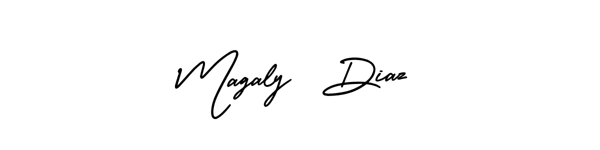 Make a short Magaly  Diaz signature style. Manage your documents anywhere anytime using AmerikaSignatureDemo-Regular. Create and add eSignatures, submit forms, share and send files easily. Magaly  Diaz signature style 3 images and pictures png