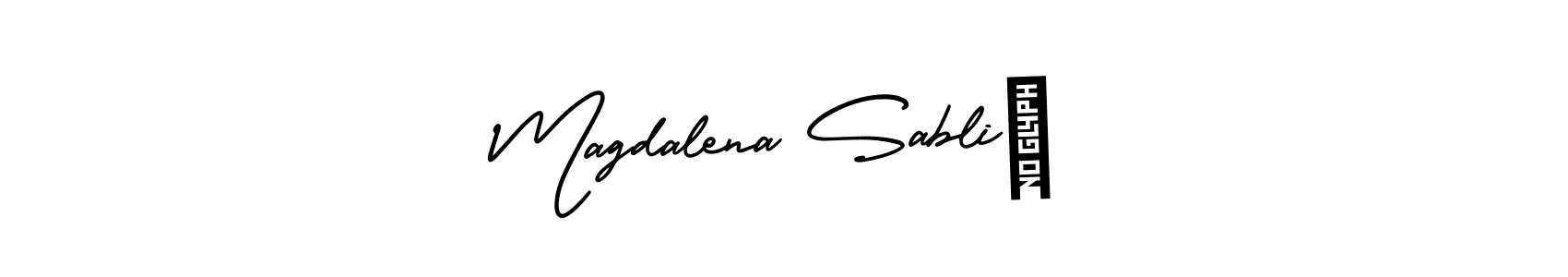 AmerikaSignatureDemo-Regular is a professional signature style that is perfect for those who want to add a touch of class to their signature. It is also a great choice for those who want to make their signature more unique. Get Magdalena Sablić name to fancy signature for free. Magdalena Sablić signature style 3 images and pictures png