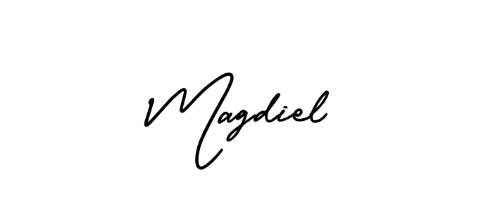 AmerikaSignatureDemo-Regular is a professional signature style that is perfect for those who want to add a touch of class to their signature. It is also a great choice for those who want to make their signature more unique. Get Magdiel name to fancy signature for free. Magdiel signature style 3 images and pictures png
