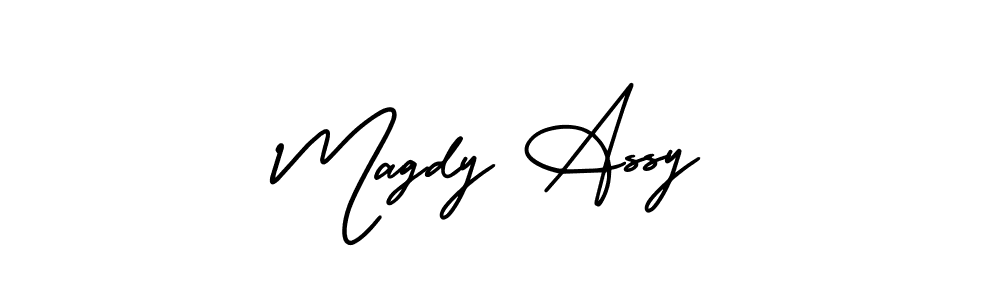 if you are searching for the best signature style for your name Magdy Assy. so please give up your signature search. here we have designed multiple signature styles  using AmerikaSignatureDemo-Regular. Magdy Assy signature style 3 images and pictures png