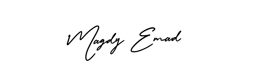 How to make Magdy Emad name signature. Use AmerikaSignatureDemo-Regular style for creating short signs online. This is the latest handwritten sign. Magdy Emad signature style 3 images and pictures png