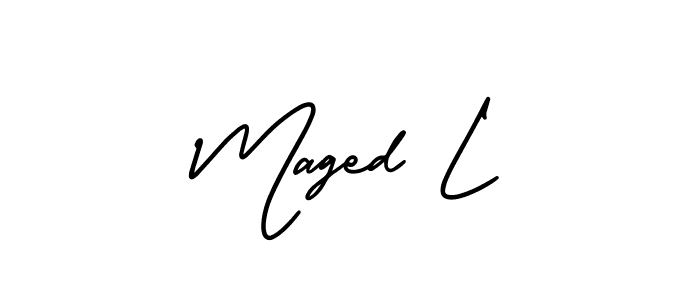 How to make Maged L signature? AmerikaSignatureDemo-Regular is a professional autograph style. Create handwritten signature for Maged L name. Maged L signature style 3 images and pictures png