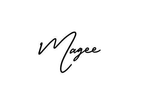 You should practise on your own different ways (AmerikaSignatureDemo-Regular) to write your name (Magee) in signature. don't let someone else do it for you. Magee signature style 3 images and pictures png