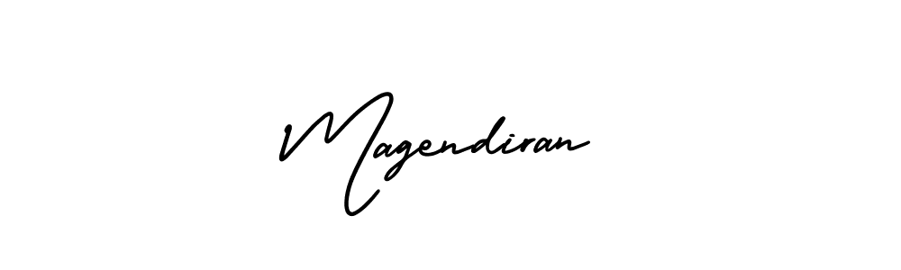 The best way (AmerikaSignatureDemo-Regular) to make a short signature is to pick only two or three words in your name. The name Magendiran include a total of six letters. For converting this name. Magendiran signature style 3 images and pictures png