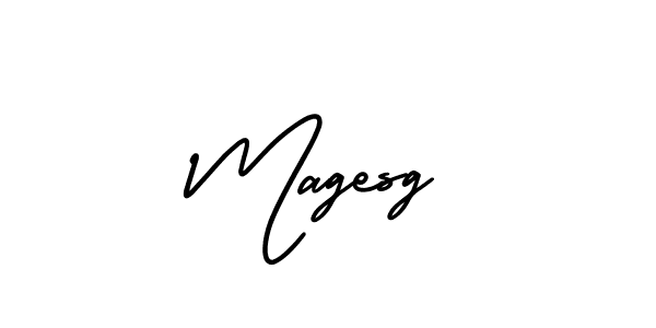You should practise on your own different ways (AmerikaSignatureDemo-Regular) to write your name (Magesg) in signature. don't let someone else do it for you. Magesg signature style 3 images and pictures png