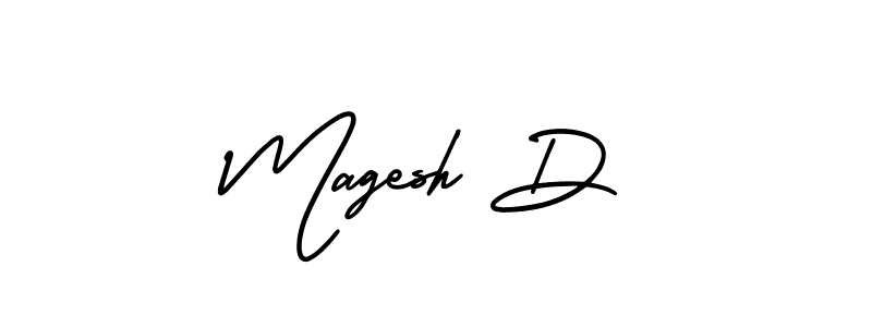 AmerikaSignatureDemo-Regular is a professional signature style that is perfect for those who want to add a touch of class to their signature. It is also a great choice for those who want to make their signature more unique. Get Magesh D name to fancy signature for free. Magesh D signature style 3 images and pictures png