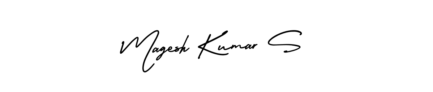 Use a signature maker to create a handwritten signature online. With this signature software, you can design (AmerikaSignatureDemo-Regular) your own signature for name Magesh Kumar S. Magesh Kumar S signature style 3 images and pictures png