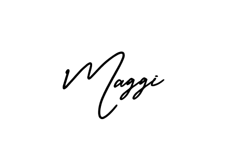 How to make Maggi name signature. Use AmerikaSignatureDemo-Regular style for creating short signs online. This is the latest handwritten sign. Maggi signature style 3 images and pictures png