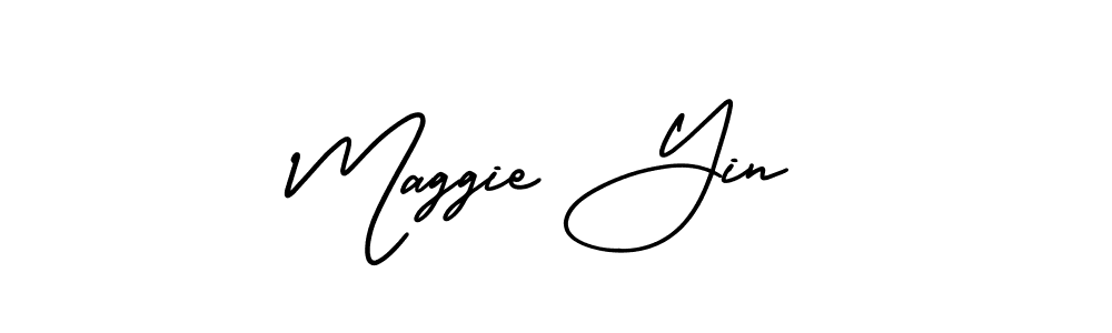 Maggie Yin stylish signature style. Best Handwritten Sign (AmerikaSignatureDemo-Regular) for my name. Handwritten Signature Collection Ideas for my name Maggie Yin. Maggie Yin signature style 3 images and pictures png