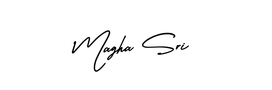 Design your own signature with our free online signature maker. With this signature software, you can create a handwritten (AmerikaSignatureDemo-Regular) signature for name Magha Sri. Magha Sri signature style 3 images and pictures png