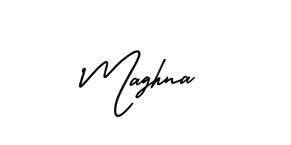 How to make Maghna name signature. Use AmerikaSignatureDemo-Regular style for creating short signs online. This is the latest handwritten sign. Maghna signature style 3 images and pictures png