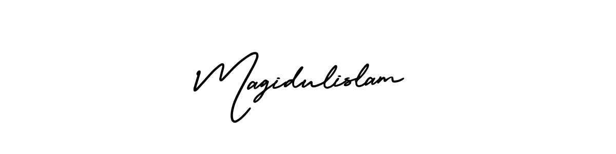 Magidulislam stylish signature style. Best Handwritten Sign (AmerikaSignatureDemo-Regular) for my name. Handwritten Signature Collection Ideas for my name Magidulislam. Magidulislam signature style 3 images and pictures png