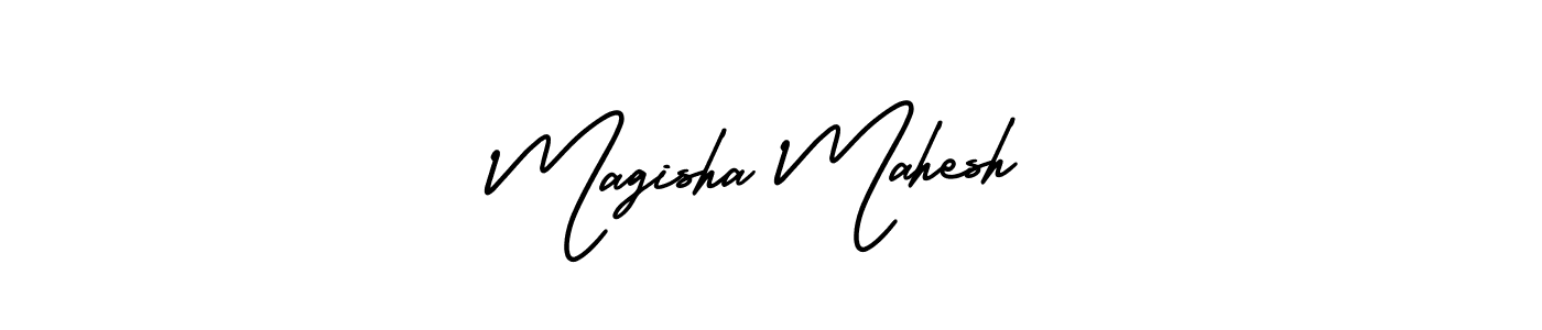 Also You can easily find your signature by using the search form. We will create Magisha Mahesh name handwritten signature images for you free of cost using AmerikaSignatureDemo-Regular sign style. Magisha Mahesh signature style 3 images and pictures png