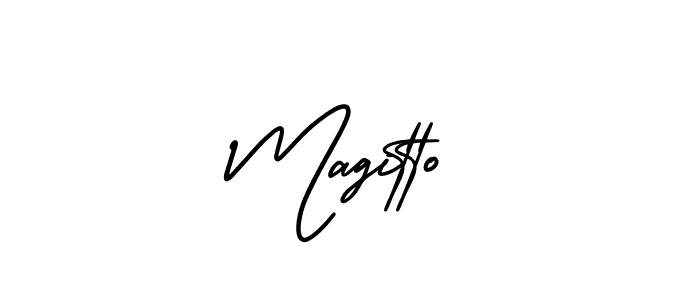 Similarly AmerikaSignatureDemo-Regular is the best handwritten signature design. Signature creator online .You can use it as an online autograph creator for name Magitto. Magitto signature style 3 images and pictures png