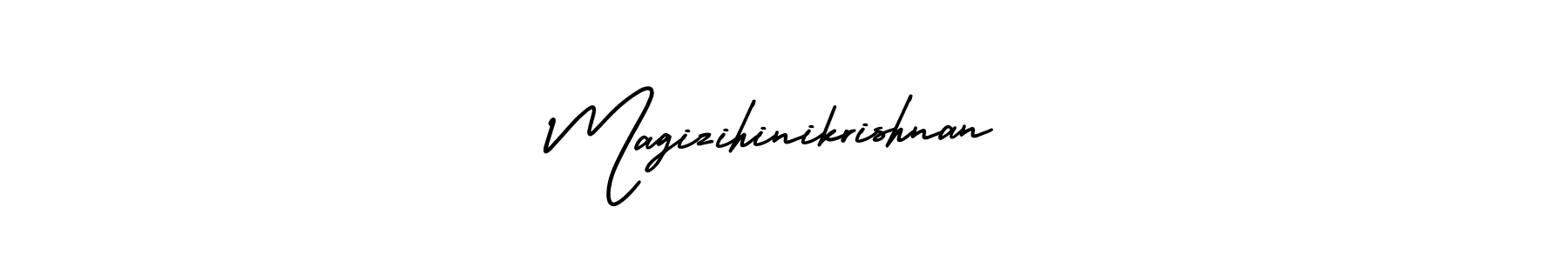 Also we have Magizihinikrishnan name is the best signature style. Create professional handwritten signature collection using AmerikaSignatureDemo-Regular autograph style. Magizihinikrishnan signature style 3 images and pictures png