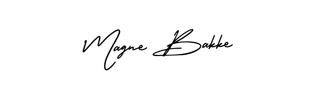 The best way (AmerikaSignatureDemo-Regular) to make a short signature is to pick only two or three words in your name. The name Magne Bakke include a total of six letters. For converting this name. Magne Bakke signature style 3 images and pictures png