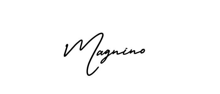 Make a beautiful signature design for name Magnino. With this signature (AmerikaSignatureDemo-Regular) style, you can create a handwritten signature for free. Magnino signature style 3 images and pictures png