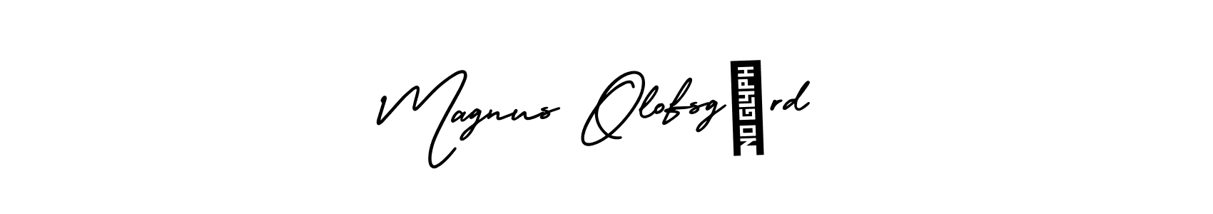 The best way (AmerikaSignatureDemo-Regular) to make a short signature is to pick only two or three words in your name. The name Magnus Olofsgård include a total of six letters. For converting this name. Magnus Olofsgård signature style 3 images and pictures png