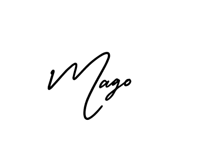 Make a beautiful signature design for name Mago. With this signature (AmerikaSignatureDemo-Regular) style, you can create a handwritten signature for free. Mago signature style 3 images and pictures png