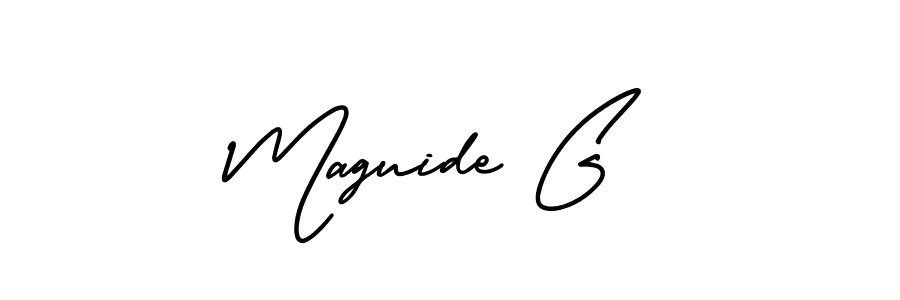 Create a beautiful signature design for name Maguide G. With this signature (AmerikaSignatureDemo-Regular) fonts, you can make a handwritten signature for free. Maguide G signature style 3 images and pictures png