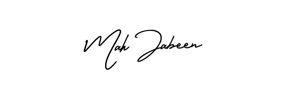Design your own signature with our free online signature maker. With this signature software, you can create a handwritten (AmerikaSignatureDemo-Regular) signature for name Mah Jabeen. Mah Jabeen signature style 3 images and pictures png