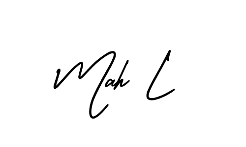 The best way (AmerikaSignatureDemo-Regular) to make a short signature is to pick only two or three words in your name. The name Mah L include a total of six letters. For converting this name. Mah L signature style 3 images and pictures png