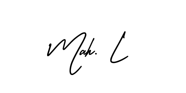 You should practise on your own different ways (AmerikaSignatureDemo-Regular) to write your name (Mah. L) in signature. don't let someone else do it for you. Mah. L signature style 3 images and pictures png