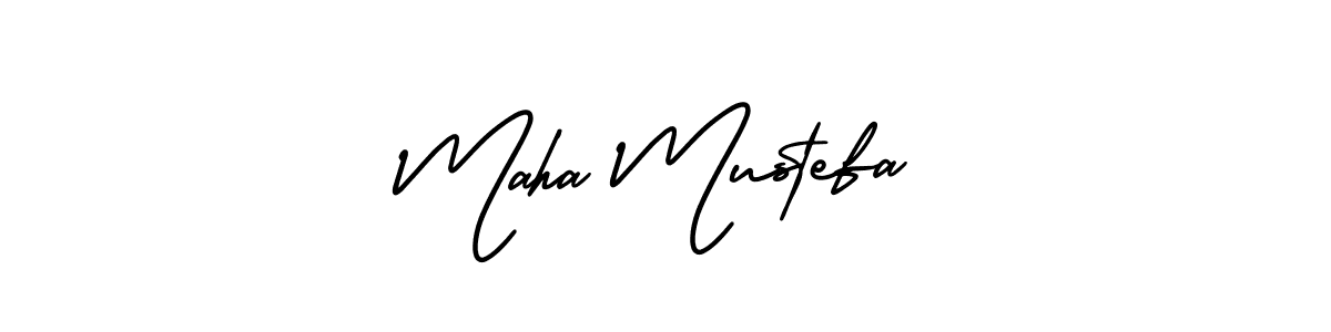 Use a signature maker to create a handwritten signature online. With this signature software, you can design (AmerikaSignatureDemo-Regular) your own signature for name Maha Mustefa. Maha Mustefa signature style 3 images and pictures png