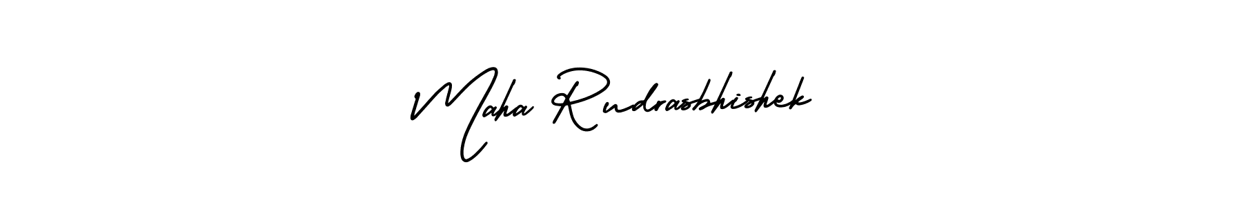 if you are searching for the best signature style for your name Maha Rudrasbhishek. so please give up your signature search. here we have designed multiple signature styles  using AmerikaSignatureDemo-Regular. Maha Rudrasbhishek signature style 3 images and pictures png