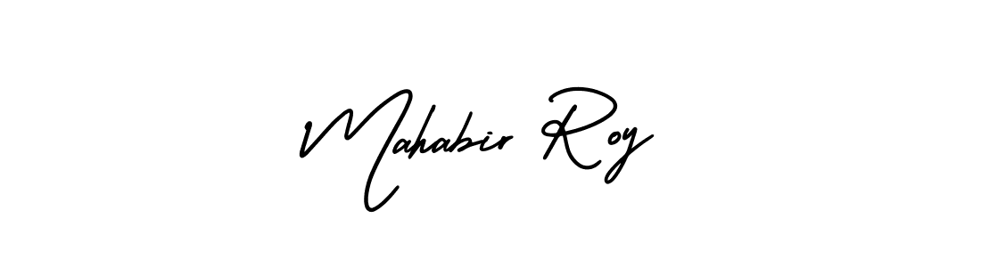 The best way (AmerikaSignatureDemo-Regular) to make a short signature is to pick only two or three words in your name. The name Mahabir Roy include a total of six letters. For converting this name. Mahabir Roy signature style 3 images and pictures png