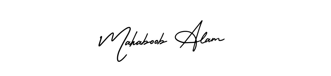 How to make Mahaboob Alam name signature. Use AmerikaSignatureDemo-Regular style for creating short signs online. This is the latest handwritten sign. Mahaboob Alam signature style 3 images and pictures png