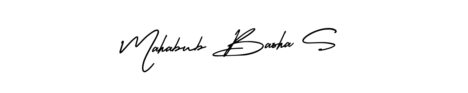 Create a beautiful signature design for name Mahabub Basha S. With this signature (AmerikaSignatureDemo-Regular) fonts, you can make a handwritten signature for free. Mahabub Basha S signature style 3 images and pictures png