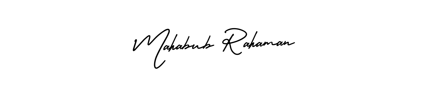 How to Draw Mahabub Rahaman signature style? AmerikaSignatureDemo-Regular is a latest design signature styles for name Mahabub Rahaman. Mahabub Rahaman signature style 3 images and pictures png