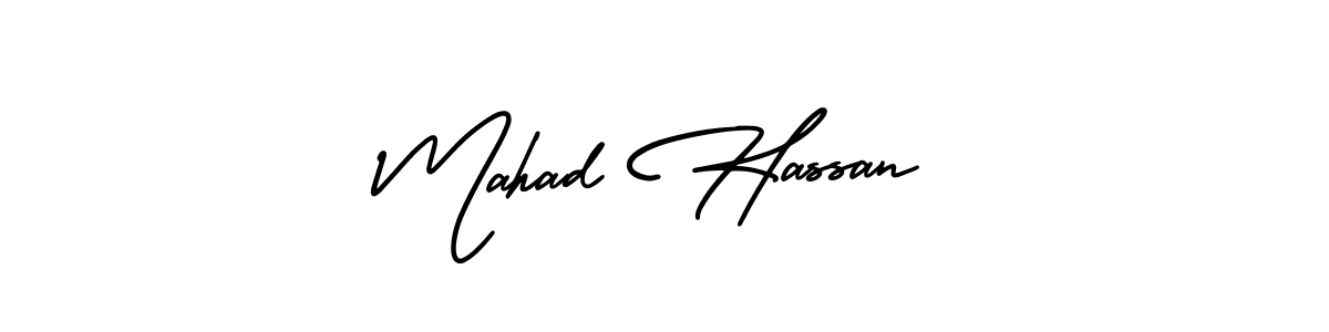 Make a beautiful signature design for name Mahad Hassan. With this signature (AmerikaSignatureDemo-Regular) style, you can create a handwritten signature for free. Mahad Hassan signature style 3 images and pictures png