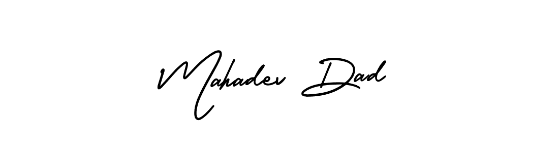 Similarly AmerikaSignatureDemo-Regular is the best handwritten signature design. Signature creator online .You can use it as an online autograph creator for name Mahadev Dad. Mahadev Dad signature style 3 images and pictures png