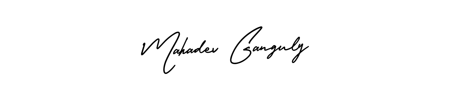 You should practise on your own different ways (AmerikaSignatureDemo-Regular) to write your name (Mahadev Ganguly) in signature. don't let someone else do it for you. Mahadev Ganguly signature style 3 images and pictures png