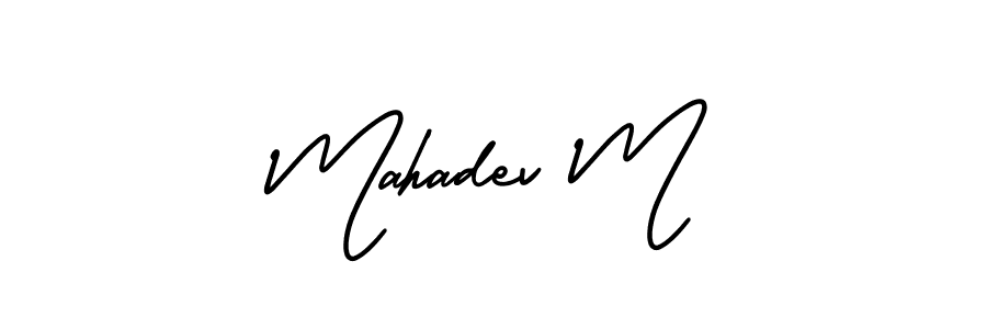 How to Draw Mahadev M signature style? AmerikaSignatureDemo-Regular is a latest design signature styles for name Mahadev M. Mahadev M signature style 3 images and pictures png