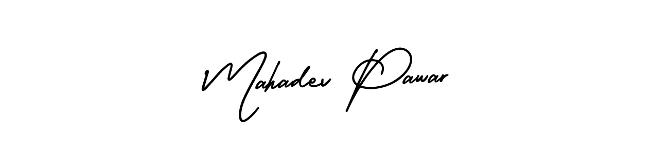 You should practise on your own different ways (AmerikaSignatureDemo-Regular) to write your name (Mahadev Pawar) in signature. don't let someone else do it for you. Mahadev Pawar signature style 3 images and pictures png