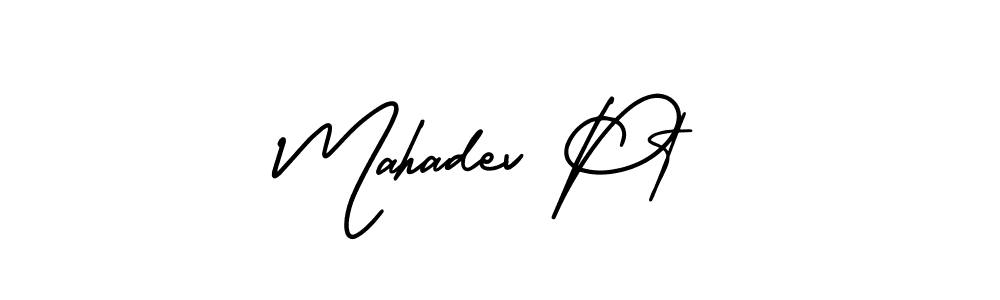 The best way (AmerikaSignatureDemo-Regular) to make a short signature is to pick only two or three words in your name. The name Mahadev Pt include a total of six letters. For converting this name. Mahadev Pt signature style 3 images and pictures png