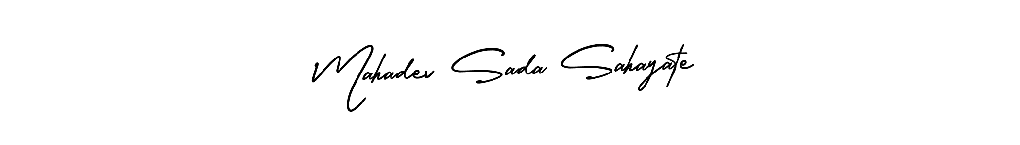 This is the best signature style for the Mahadev Sada Sahayate name. Also you like these signature font (AmerikaSignatureDemo-Regular). Mix name signature. Mahadev Sada Sahayate signature style 3 images and pictures png